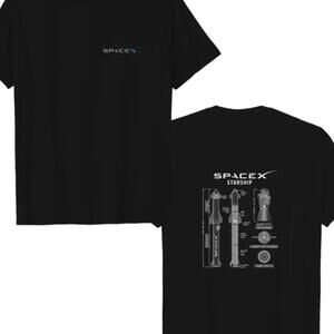 Spacex Starship Blueprint T Shirt 73 2 Sided